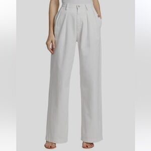 Denimist Women's White Blair Double-Pleated Pants Size 27 NWT